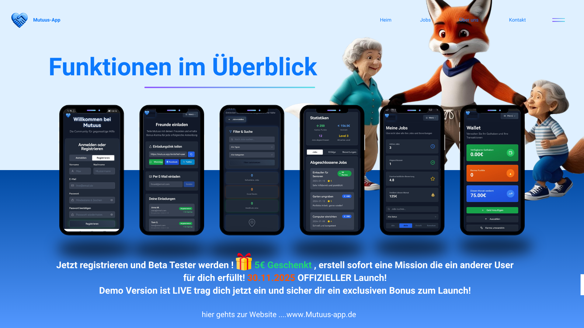 Mutuus App auf verschiedenen Smartphones